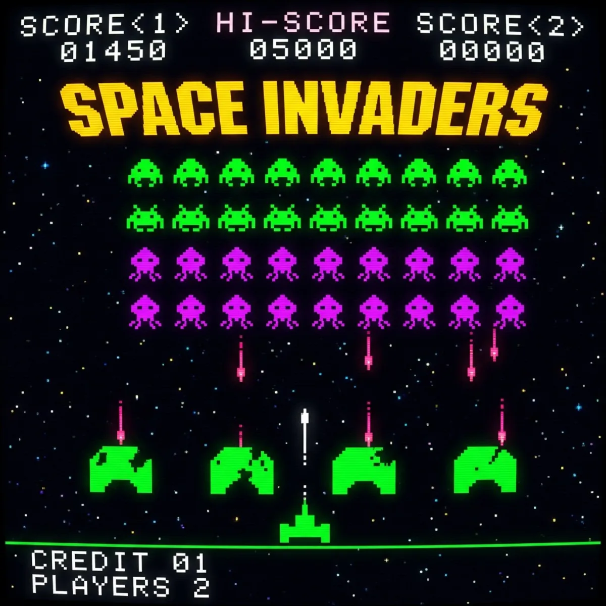 Face-tracking Space Invaders graphic